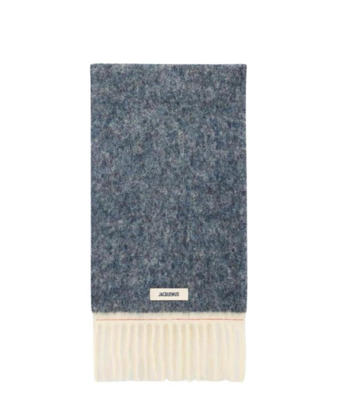 JACQUEMUS Темно-синий шерстяной шарф, фото 1
