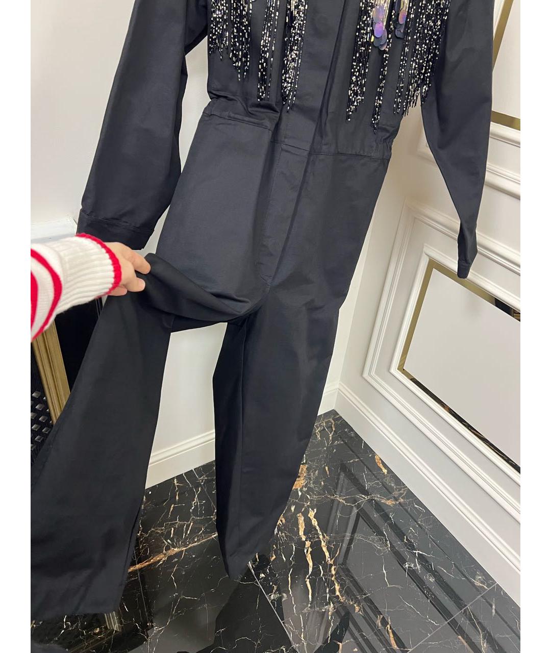 DRIES VAN NOTEN Черный хлопковый комбинезон, фото 5