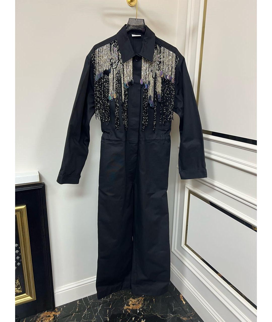 DRIES VAN NOTEN Черный хлопковый комбинезон, фото 9