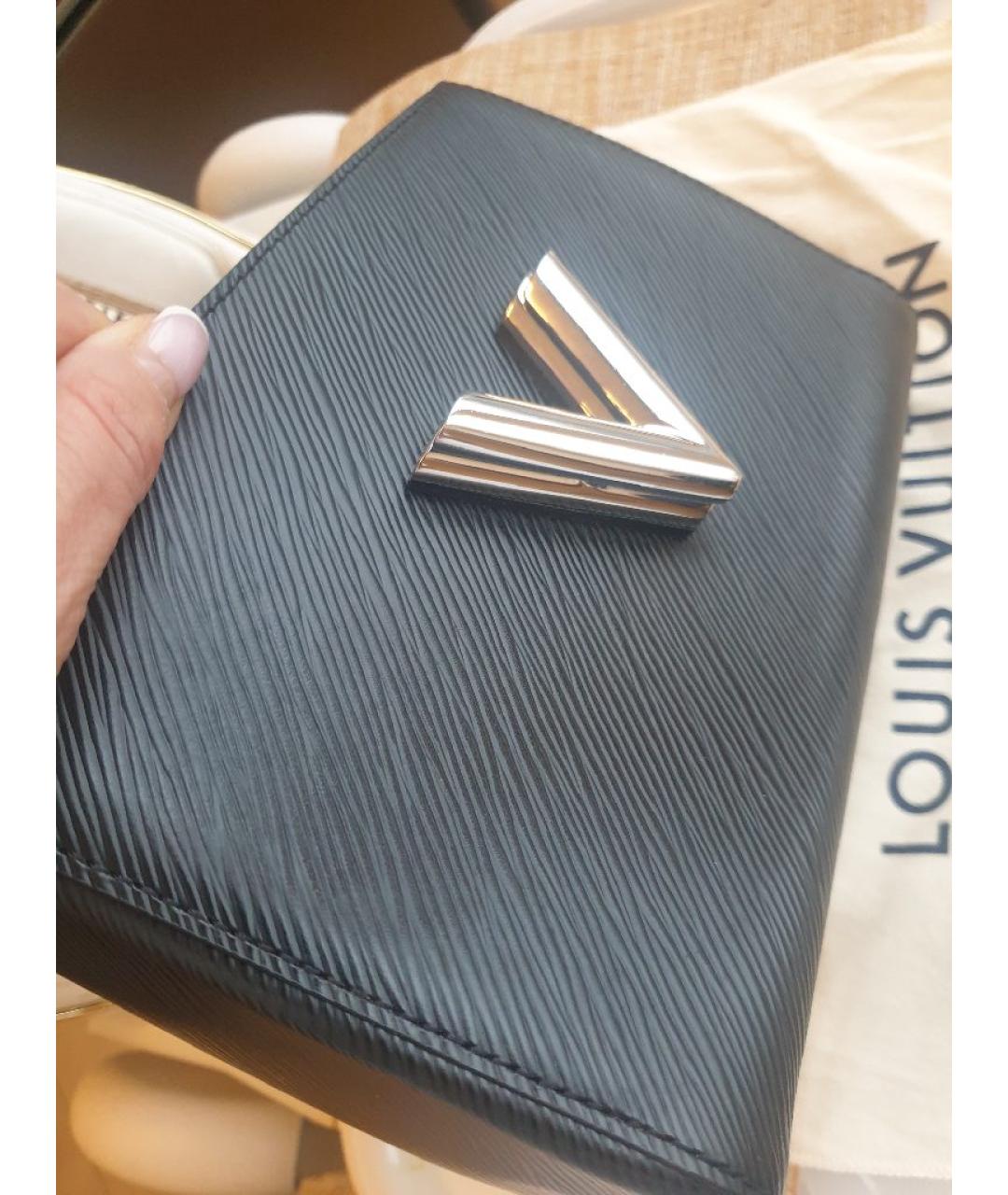 LOUIS VUITTON Черная кожаная сумка через плечо, фото 6