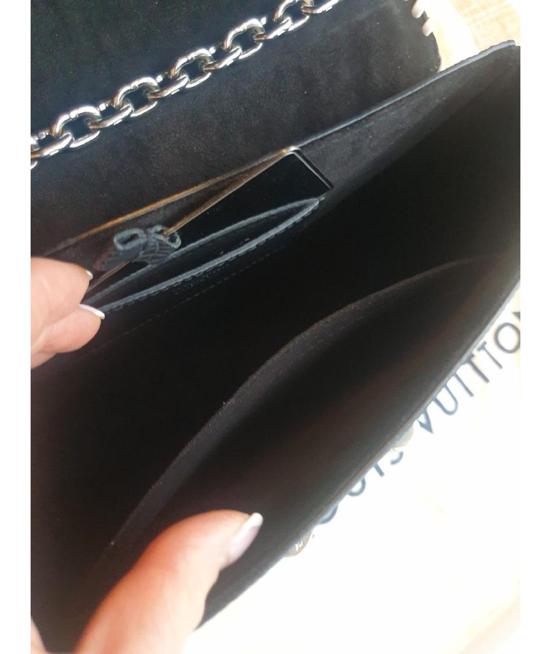 LOUIS VUITTON Черная кожаная сумка через плечо, фото 5