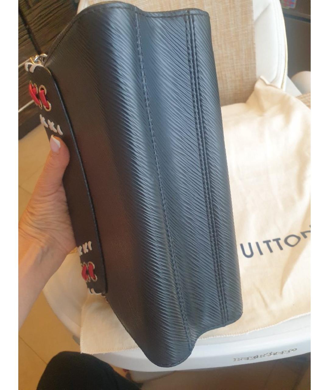 LOUIS VUITTON Черная кожаная сумка через плечо, фото 7