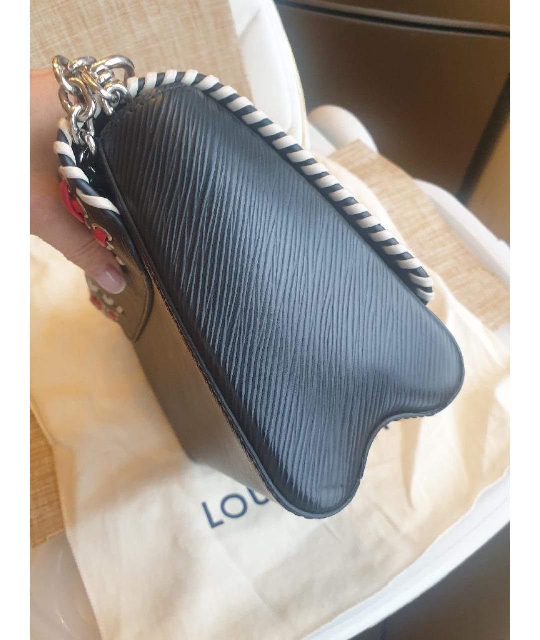 LOUIS VUITTON Черная кожаная сумка через плечо, фото 2