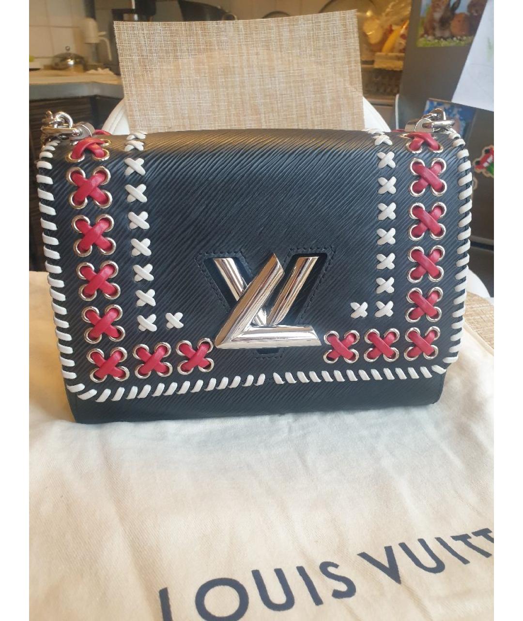 LOUIS VUITTON Черная кожаная сумка через плечо, фото 9