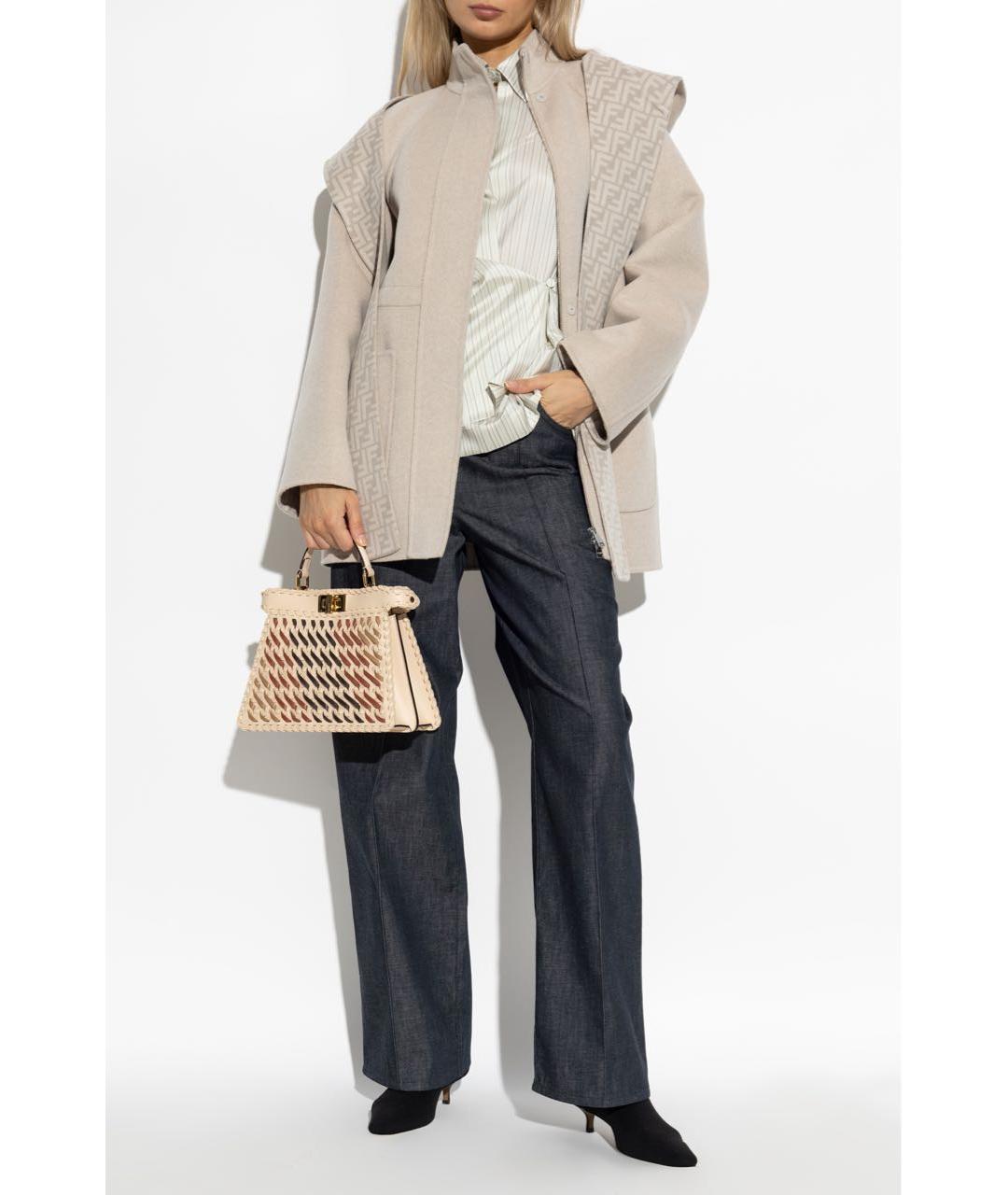 FENDI Бежевое шерстяное пальто, фото 5