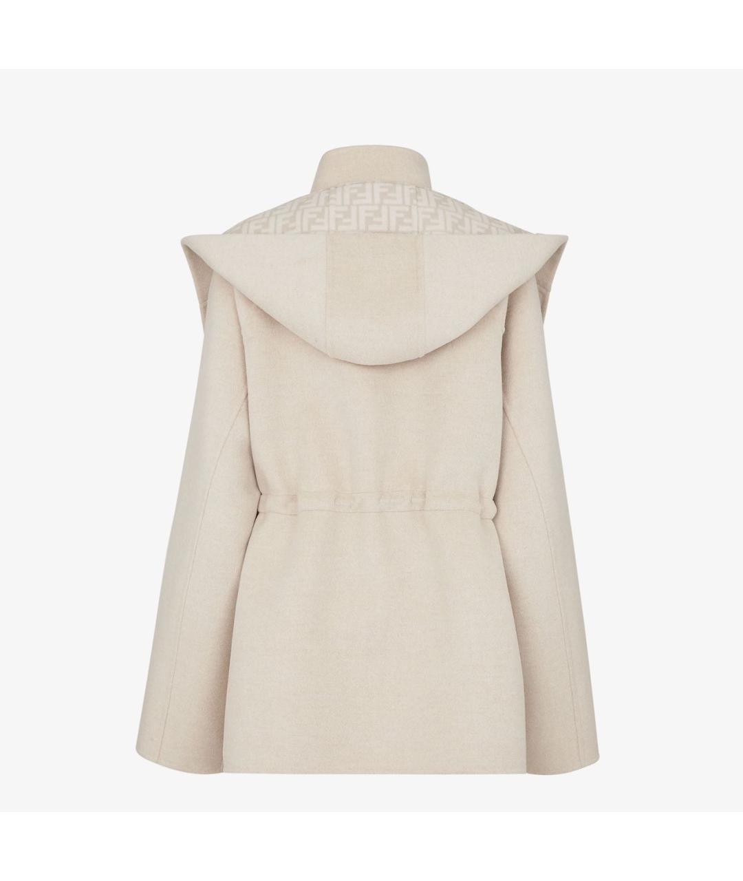 FENDI Бежевое шерстяное пальто, фото 3