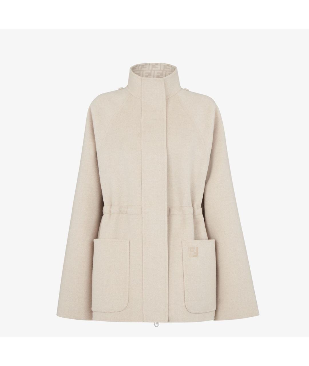 FENDI Бежевое шерстяное пальто, фото 1