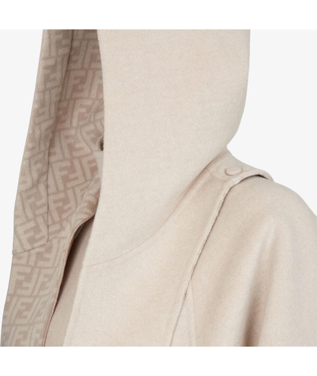 FENDI Бежевое шерстяное пальто, фото 4