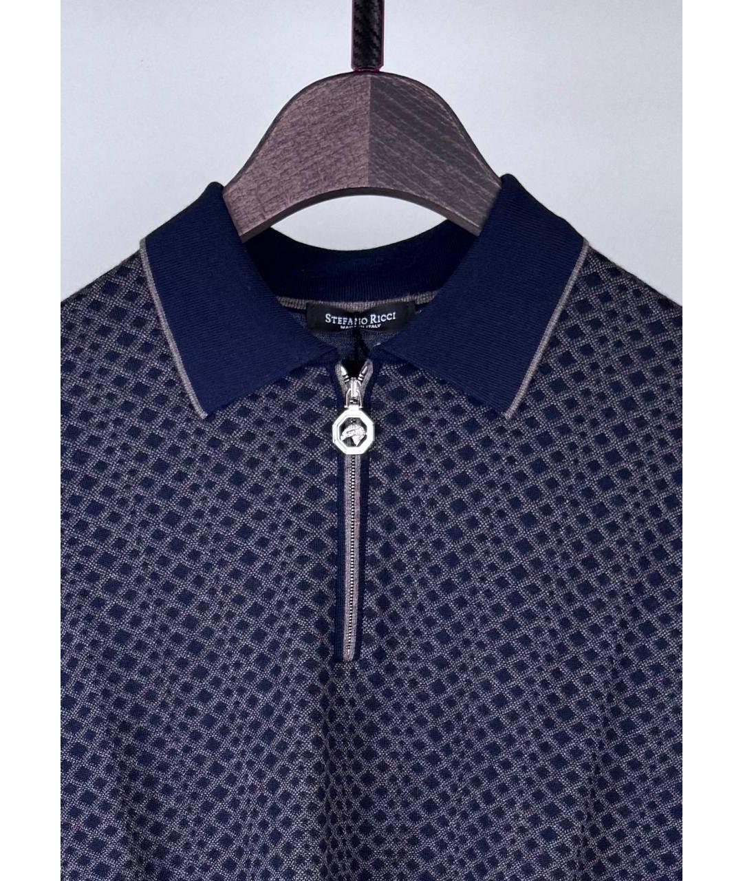 STEFANO RICCI Темно-синий кашемировый кардиган, фото 2