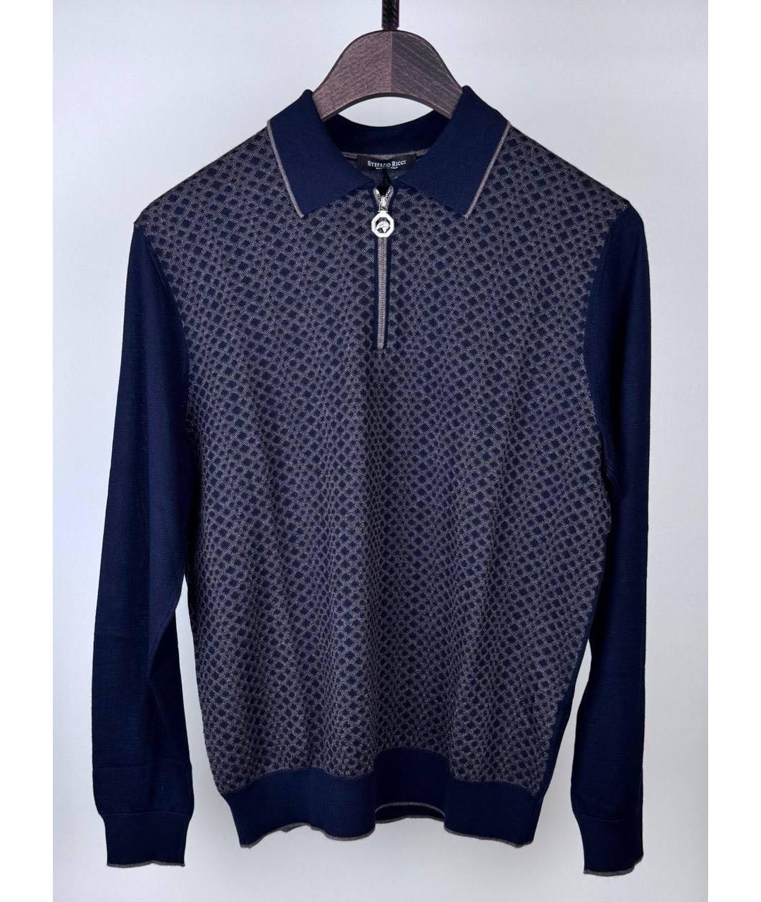 STEFANO RICCI Темно-синий кашемировый кардиган, фото 4