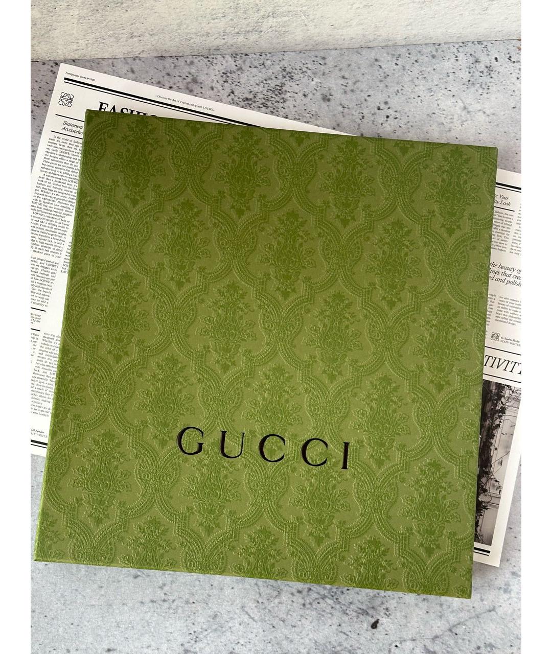 GUCCI Коричневый шерстяной шарф, фото 4