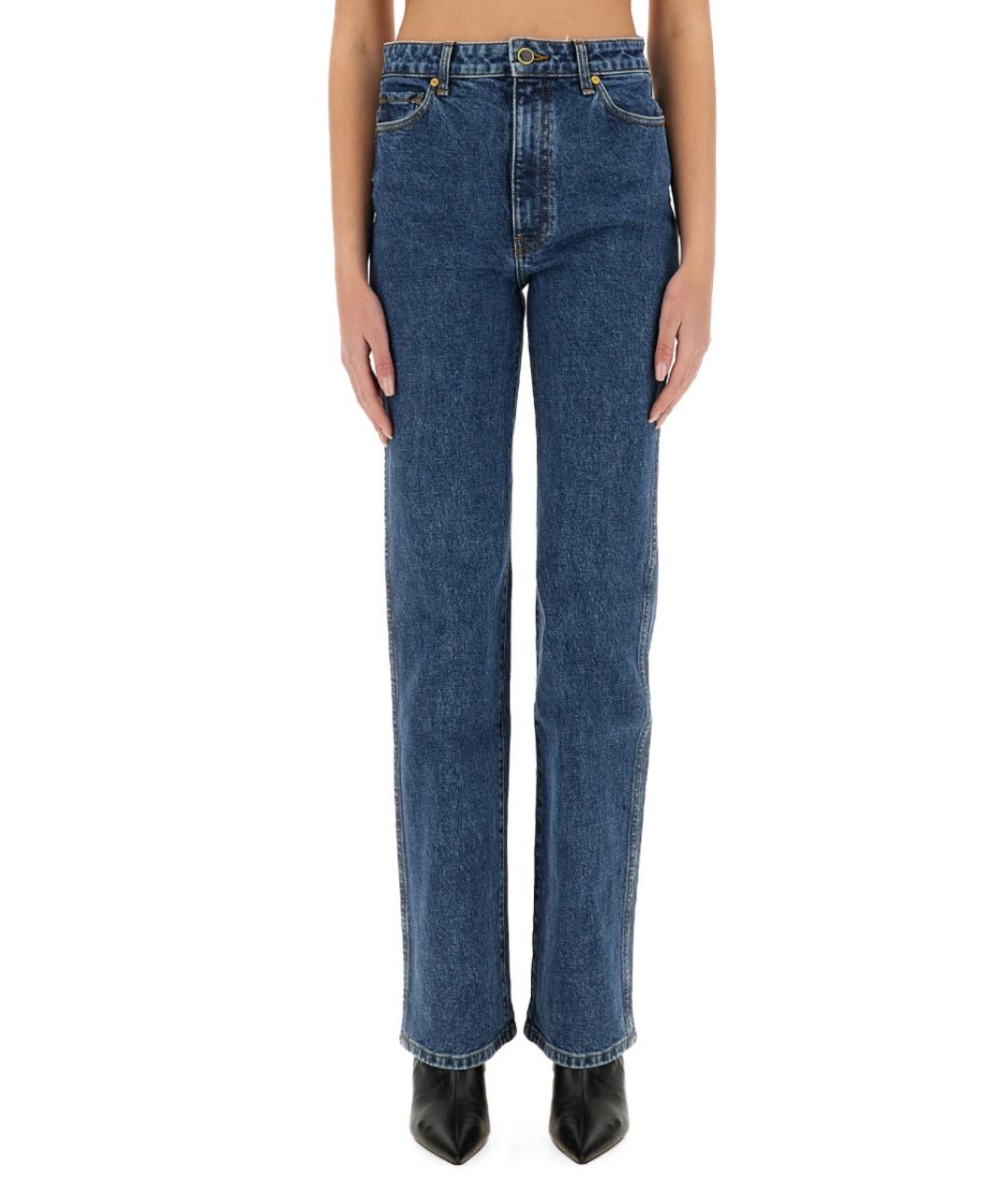 KHAITE Синие хлопковые прямые джинсы, фото 2