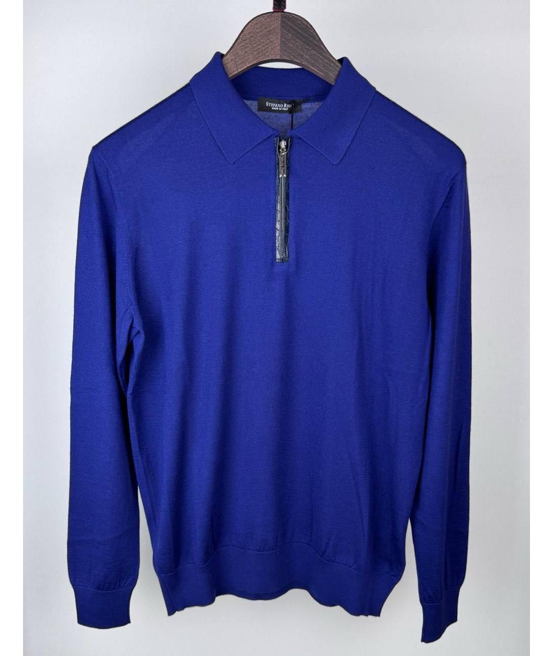 STEFANO RICCI Синий кашемировый джемпер / свитер, фото 4