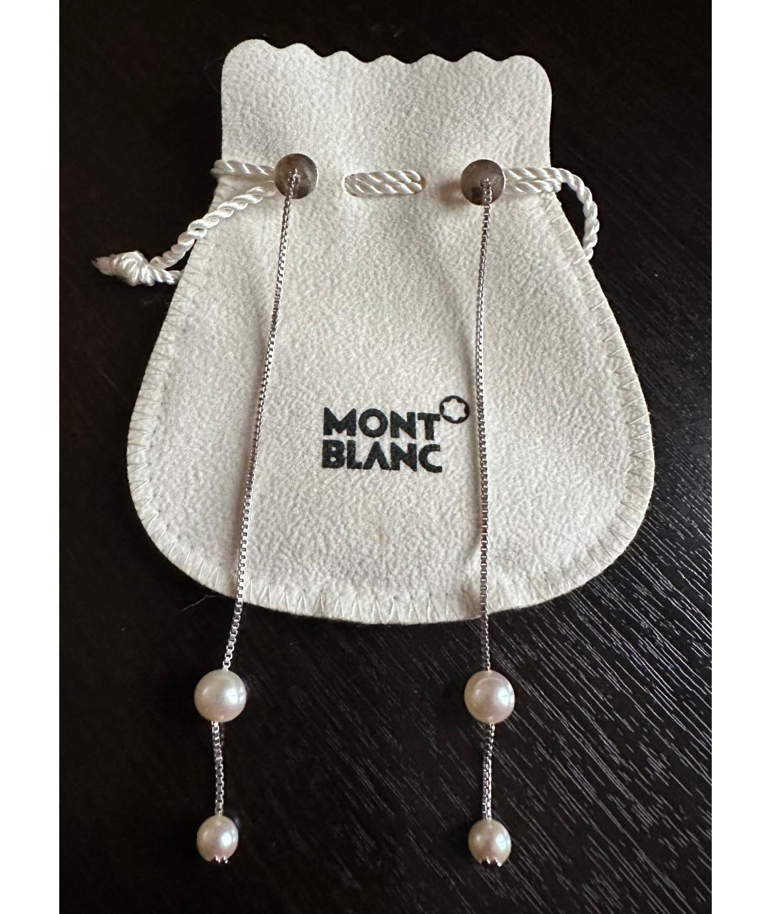 MONTBLANC Белые серебряные серьги, фото 4