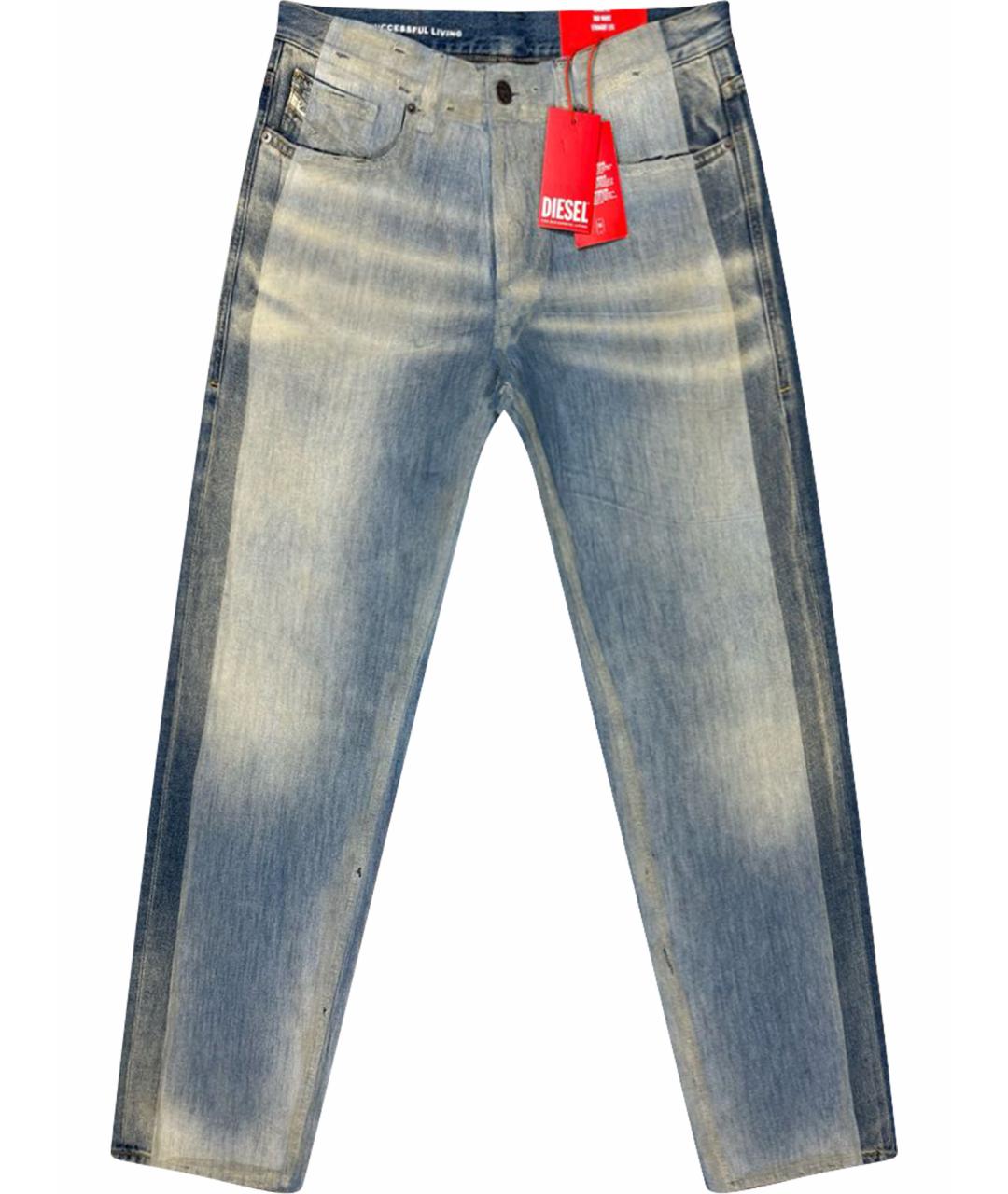 DIESEL Голубые хлопковые прямые джинсы, фото 1