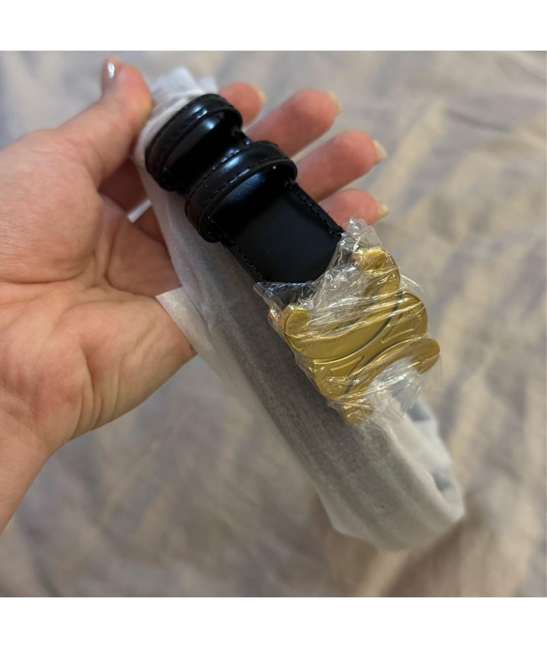 CELINE Черный кожаный ремень, фото 4