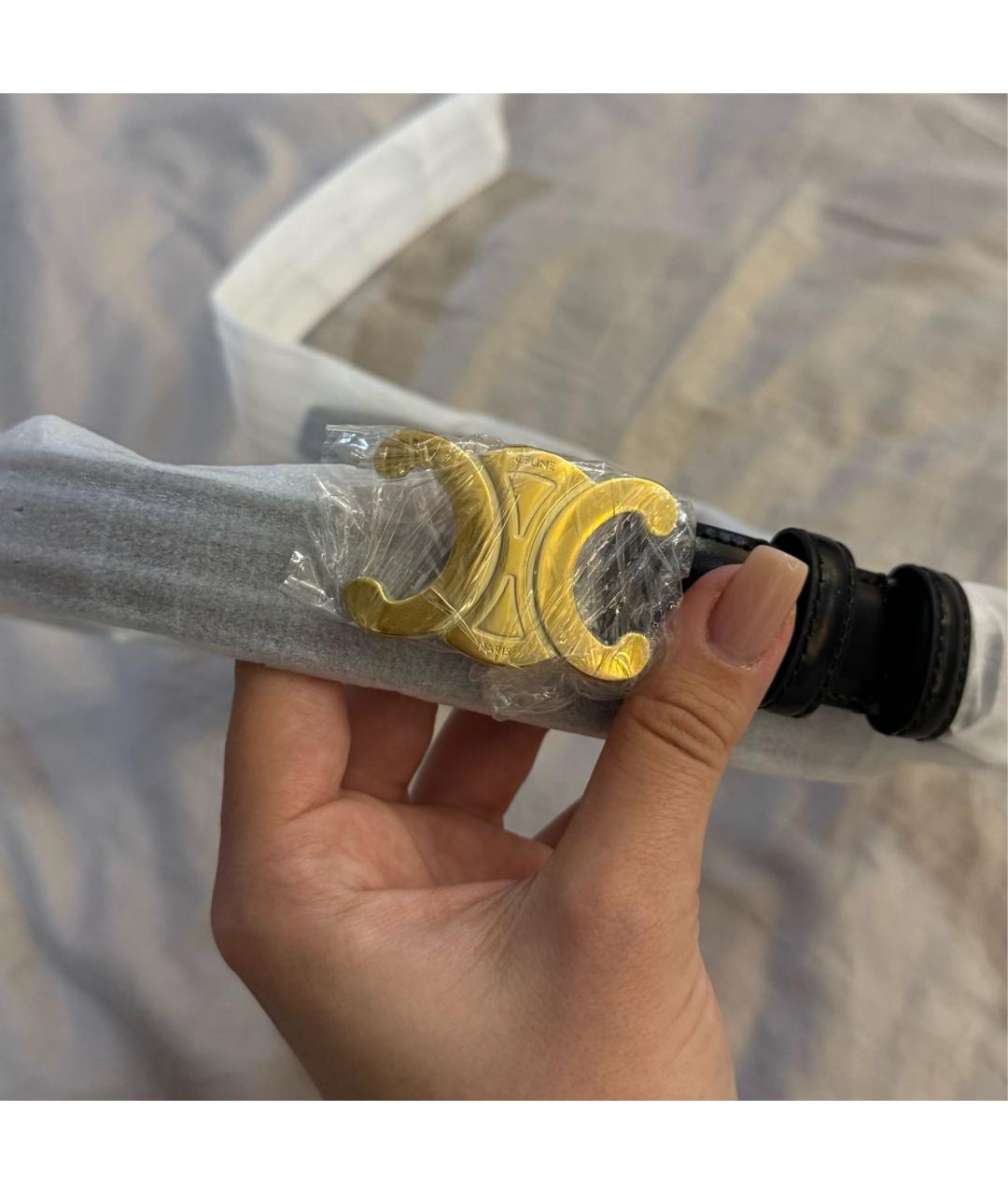 CELINE Черный кожаный ремень, фото 2