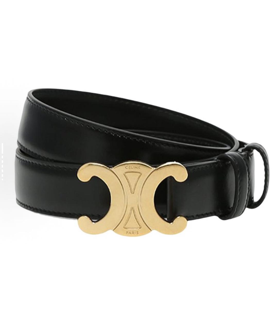 CELINE Черный кожаный ремень, фото 6