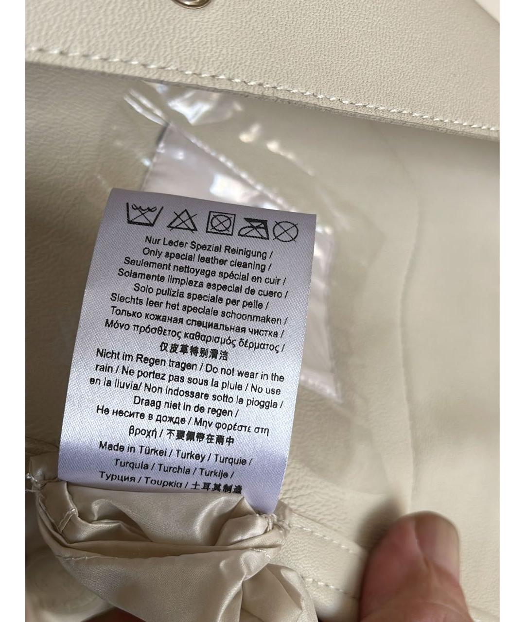 MONCLER Бежевая кожаная куртка, фото 7