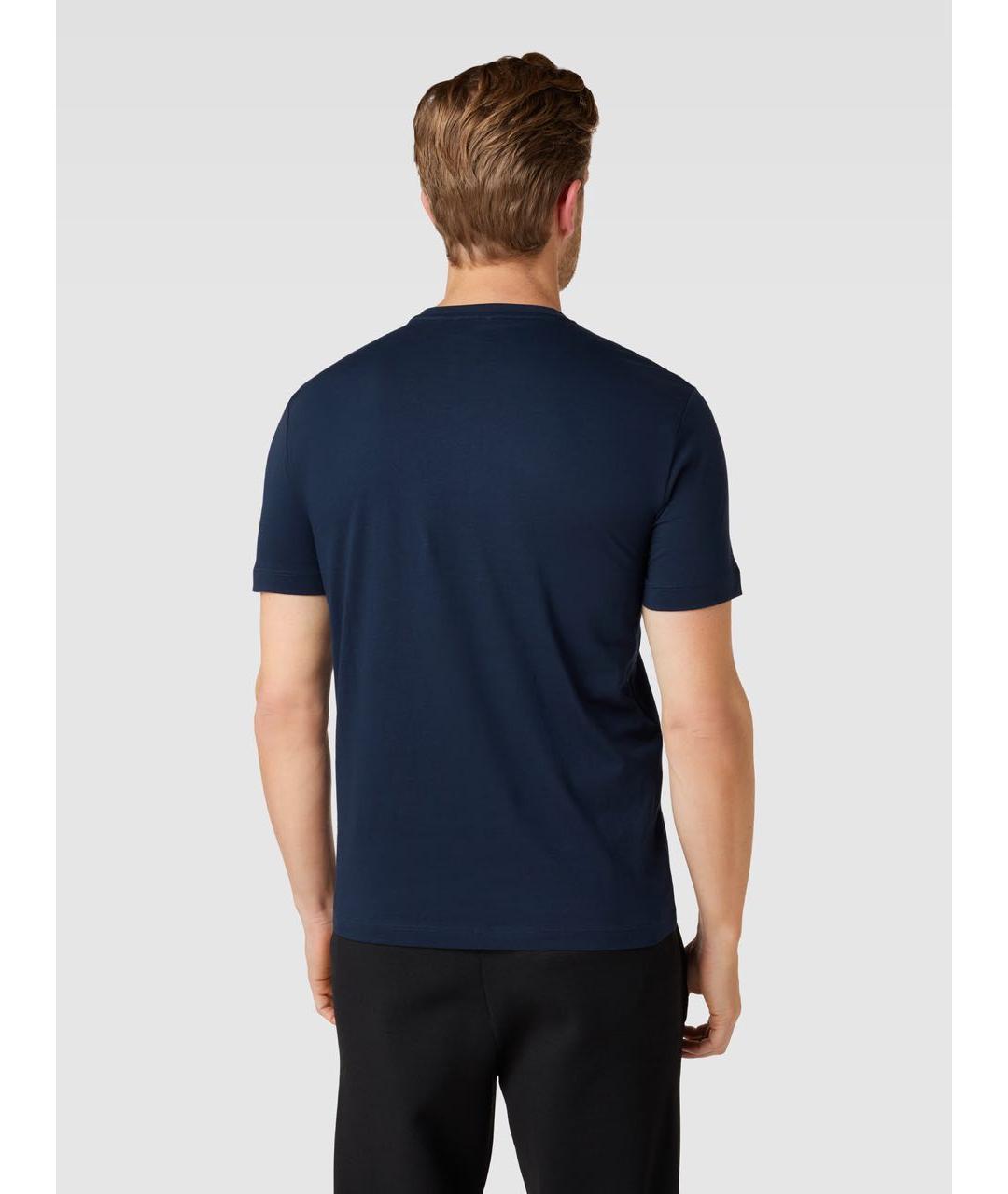 EA7 Темно-синяя хлопковая футболка, фото 5