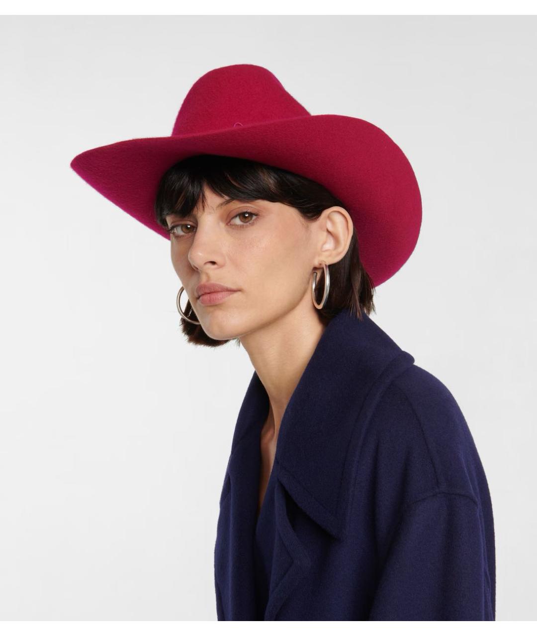 RUSLAN BAGINSKIY Фуксия шерстяная шляпа, фото 5