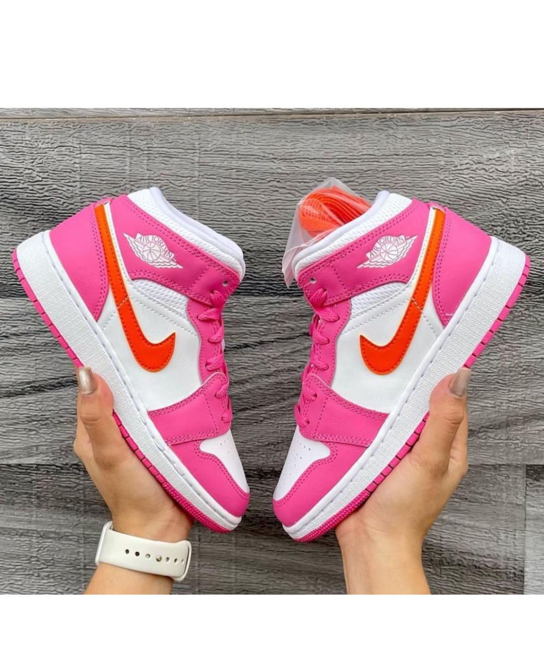 JORDAN Розовые кожаные кроссовки, фото 3