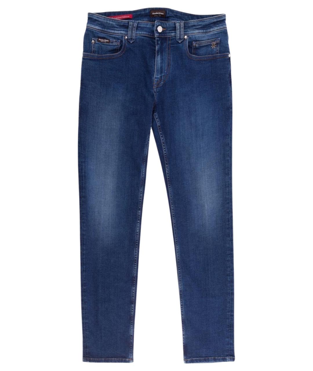 MASSIMO SFORZA Синие хлопко-эластановые прямые джинсы, фото 1