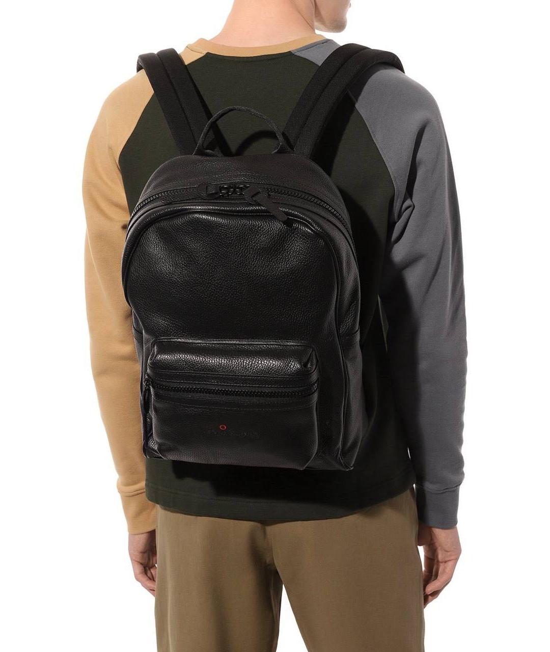 KITON Черный кожаный рюкзак, фото 2