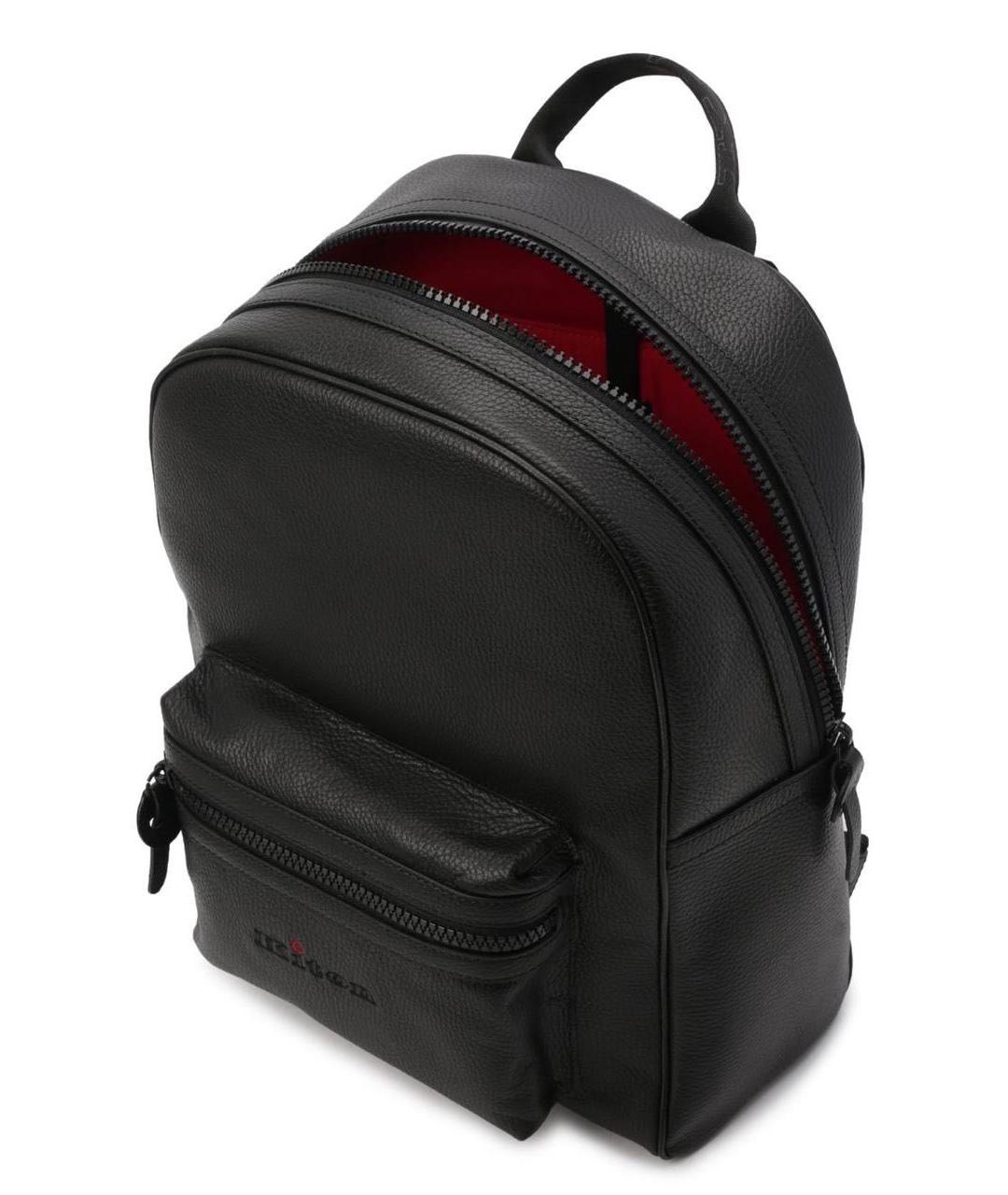 KITON Черный кожаный рюкзак, фото 3