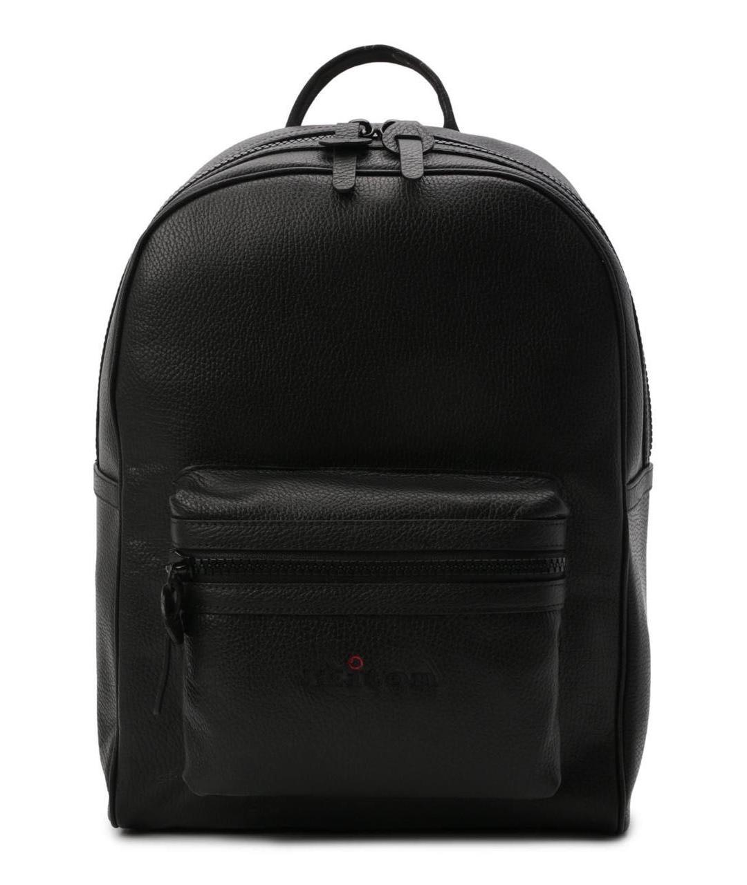 KITON Черный кожаный рюкзак, фото 4