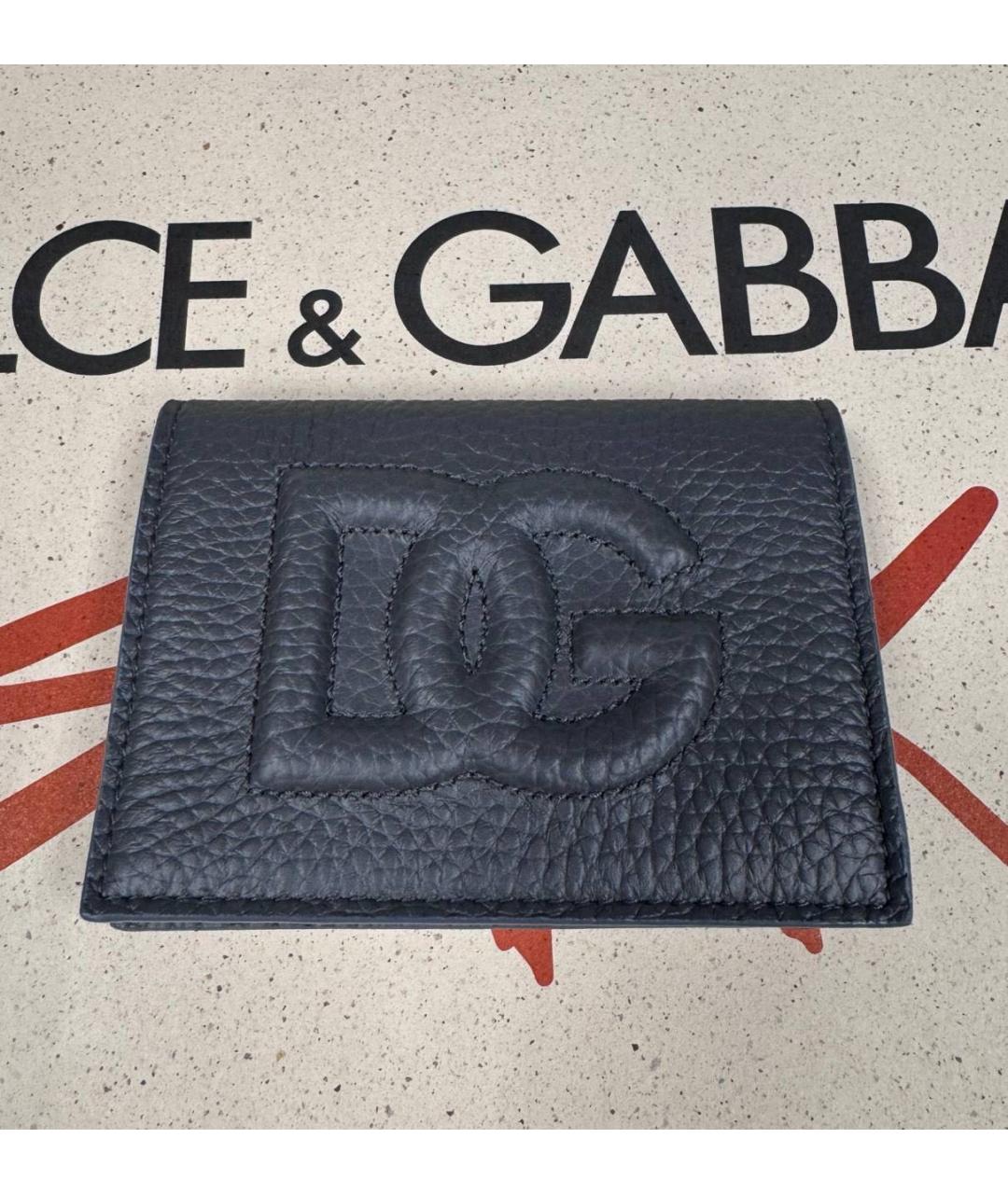 DOLCE&GABBANA Черный кожаный кошелек, фото 4