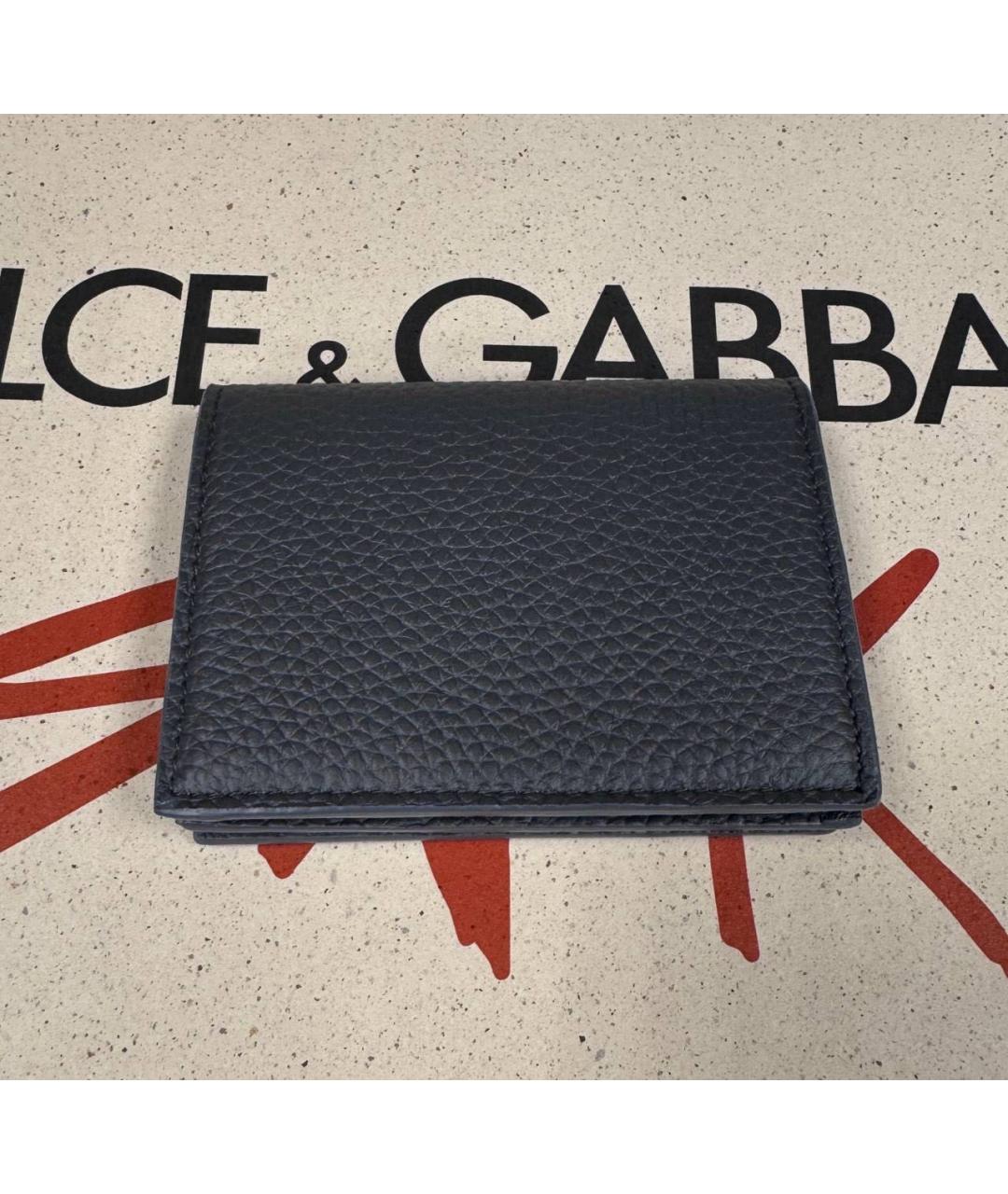 DOLCE&GABBANA Черный кожаный кошелек, фото 2