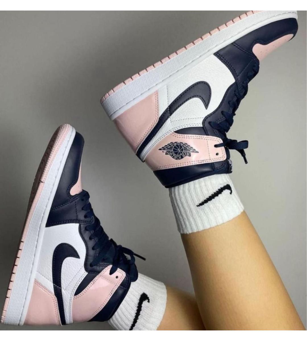 JORDAN Темно-синие кожаные кроссовки, фото 4