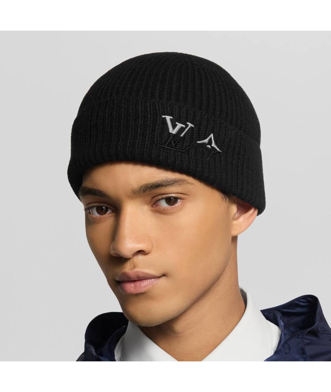 LOUIS VUITTON Черная кашемировая шапка, фото 3