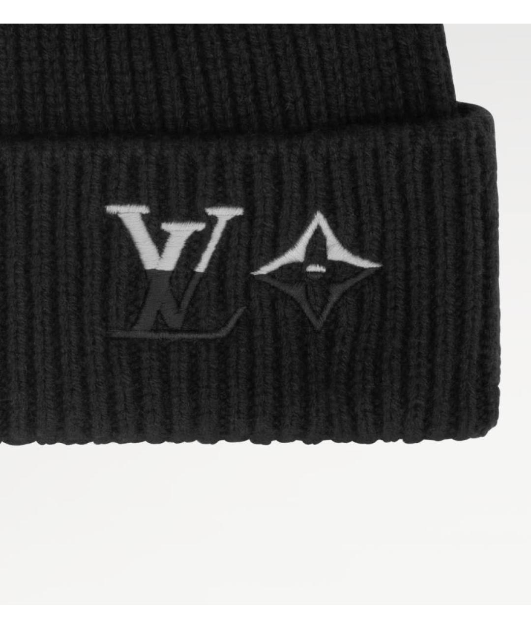 LOUIS VUITTON Черная кашемировая шапка, фото 2