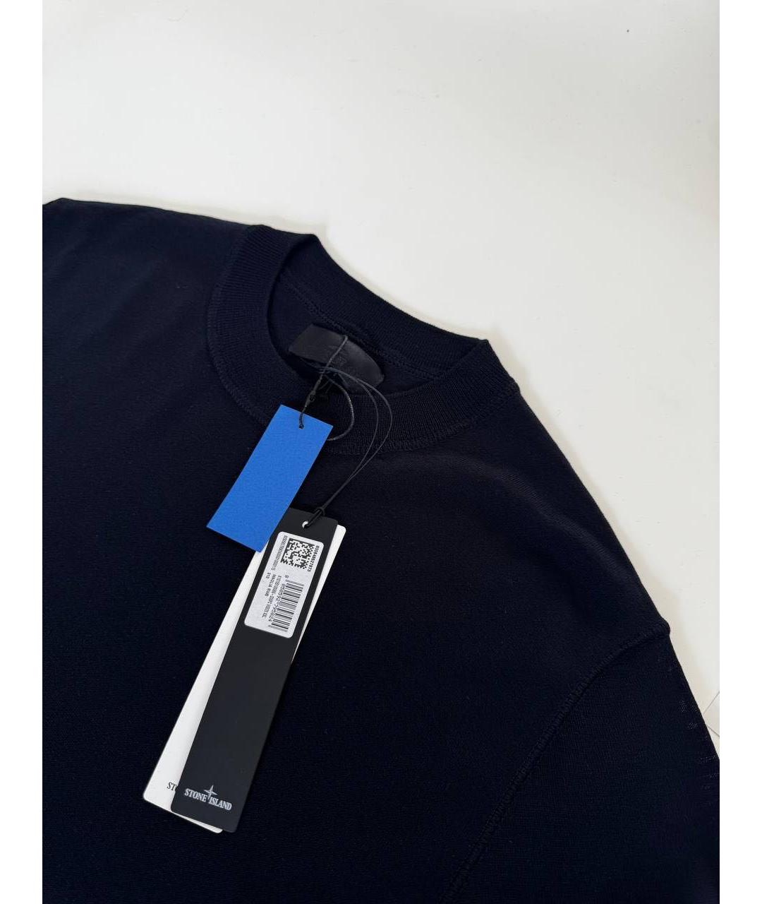 STONE ISLAND Темно-синий шерстяной джемпер / свитер, фото 2