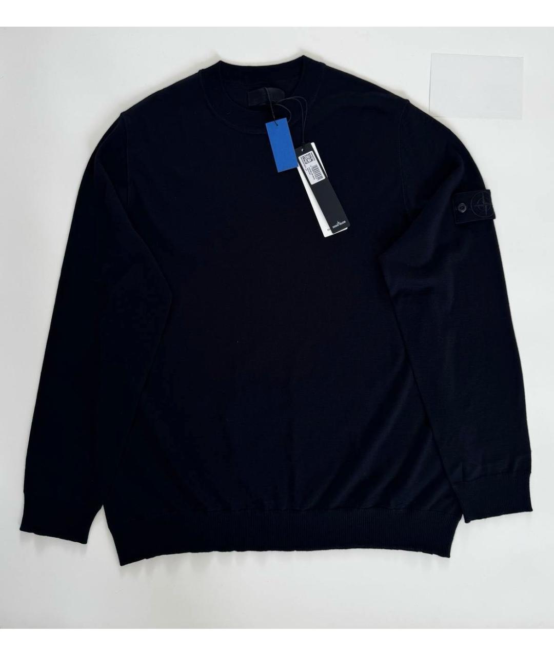 STONE ISLAND Темно-синий шерстяной джемпер / свитер, фото 6