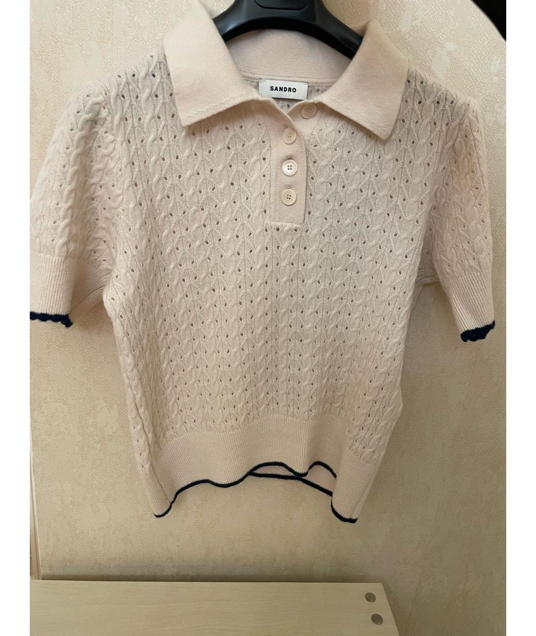 SANDRO Бежевый шерстяной джемпер / свитер, фото 5