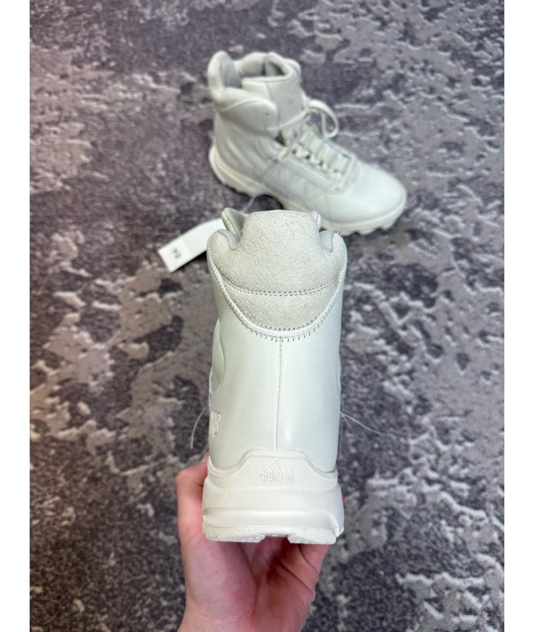 Y-3 Бежевые кожаные высокие ботинки, фото 3