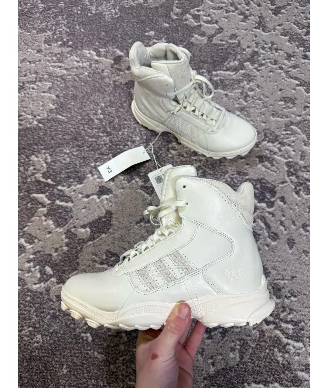 Y-3 Бежевые кожаные высокие ботинки, фото 9