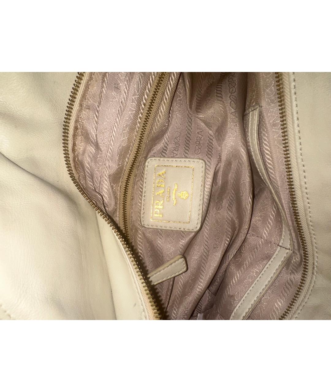 PRADA Бежевая кожаная сумка тоут, фото 3