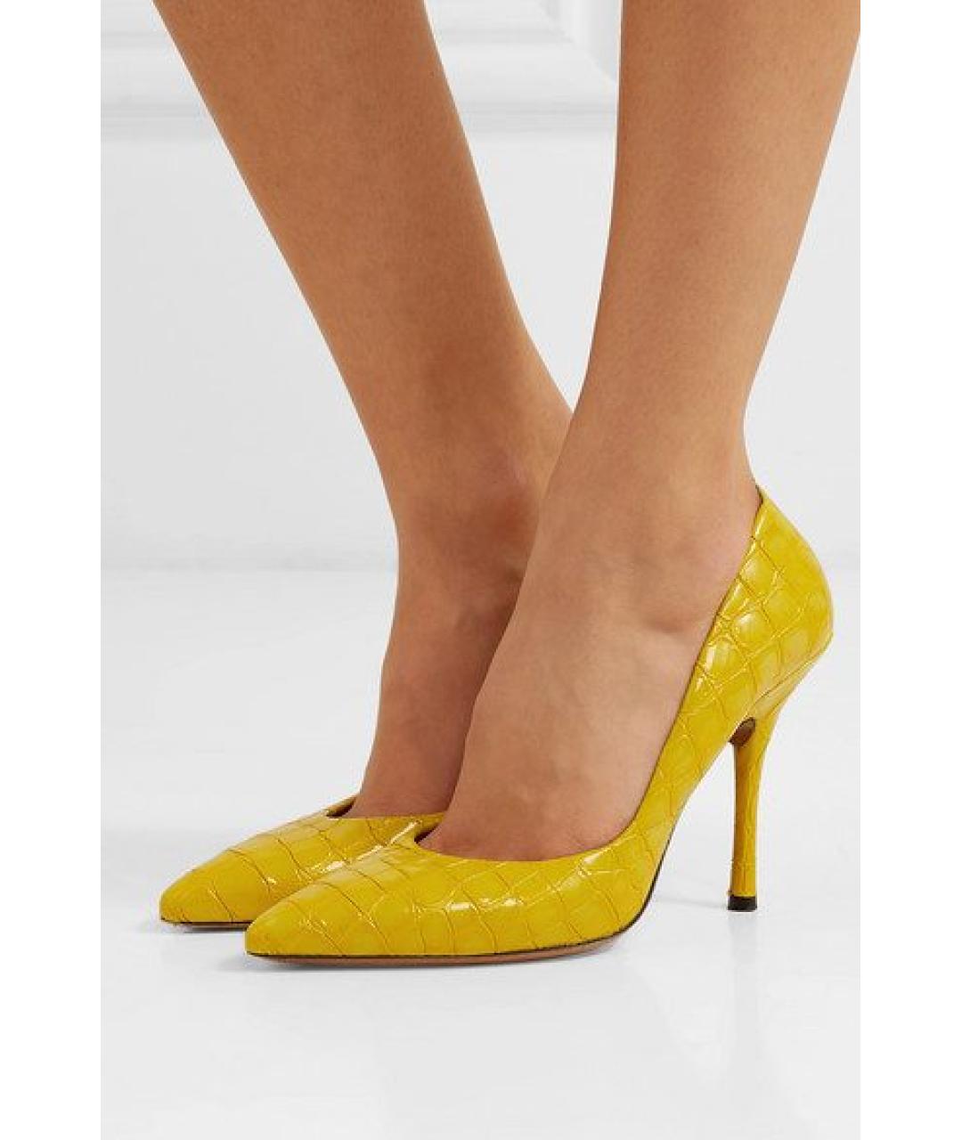 DRIES VAN NOTEN Желтые туфли из лакированной кожи, фото 7