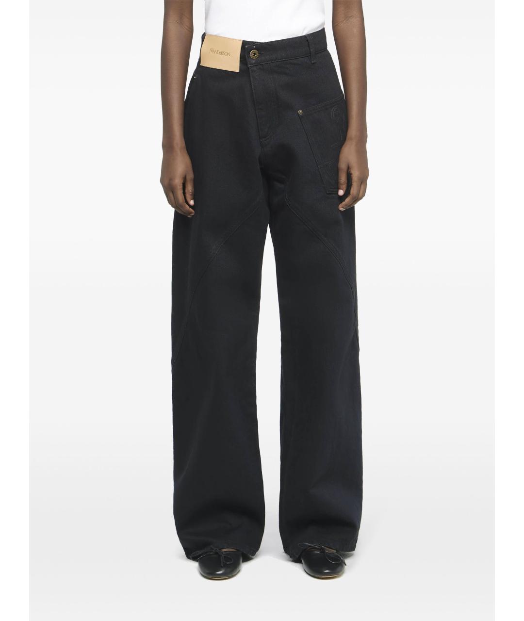 J.W.ANDERSON Черные хлопковые прямые джинсы, фото 4