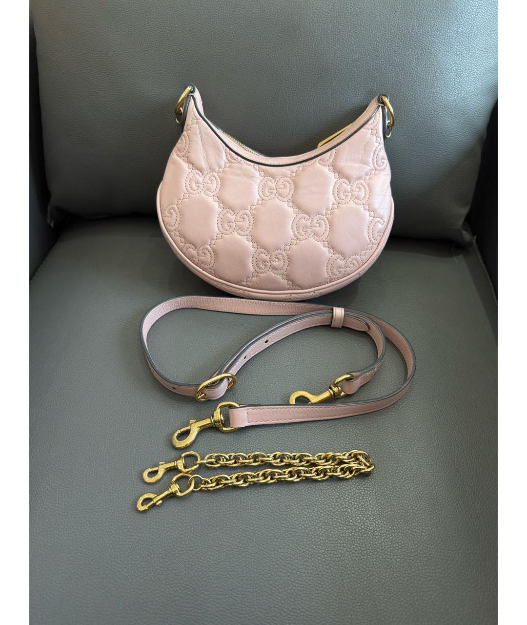 GUCCI Розовая кожаная сумка через плечо, фото 2