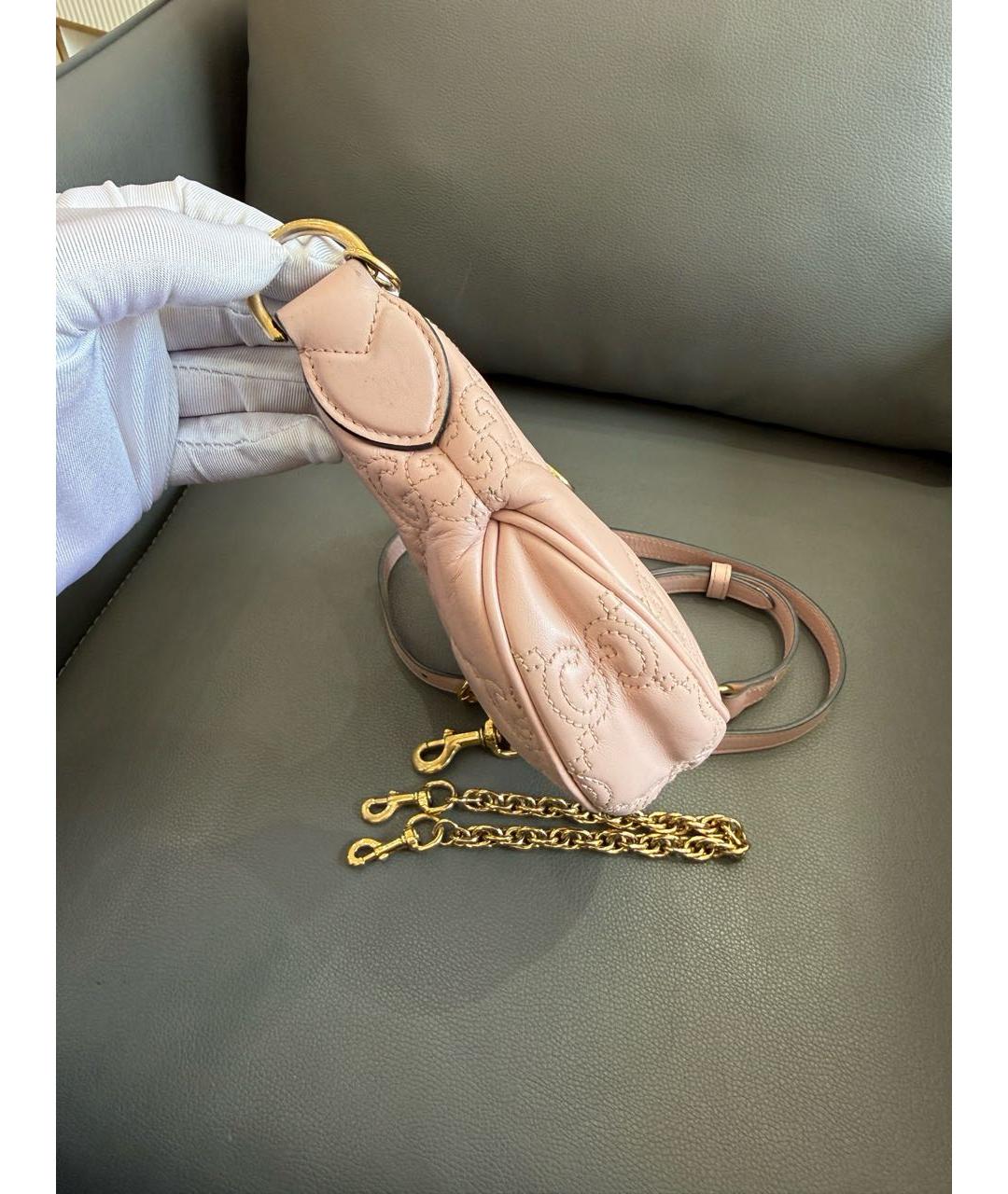 GUCCI Розовая кожаная сумка через плечо, фото 3