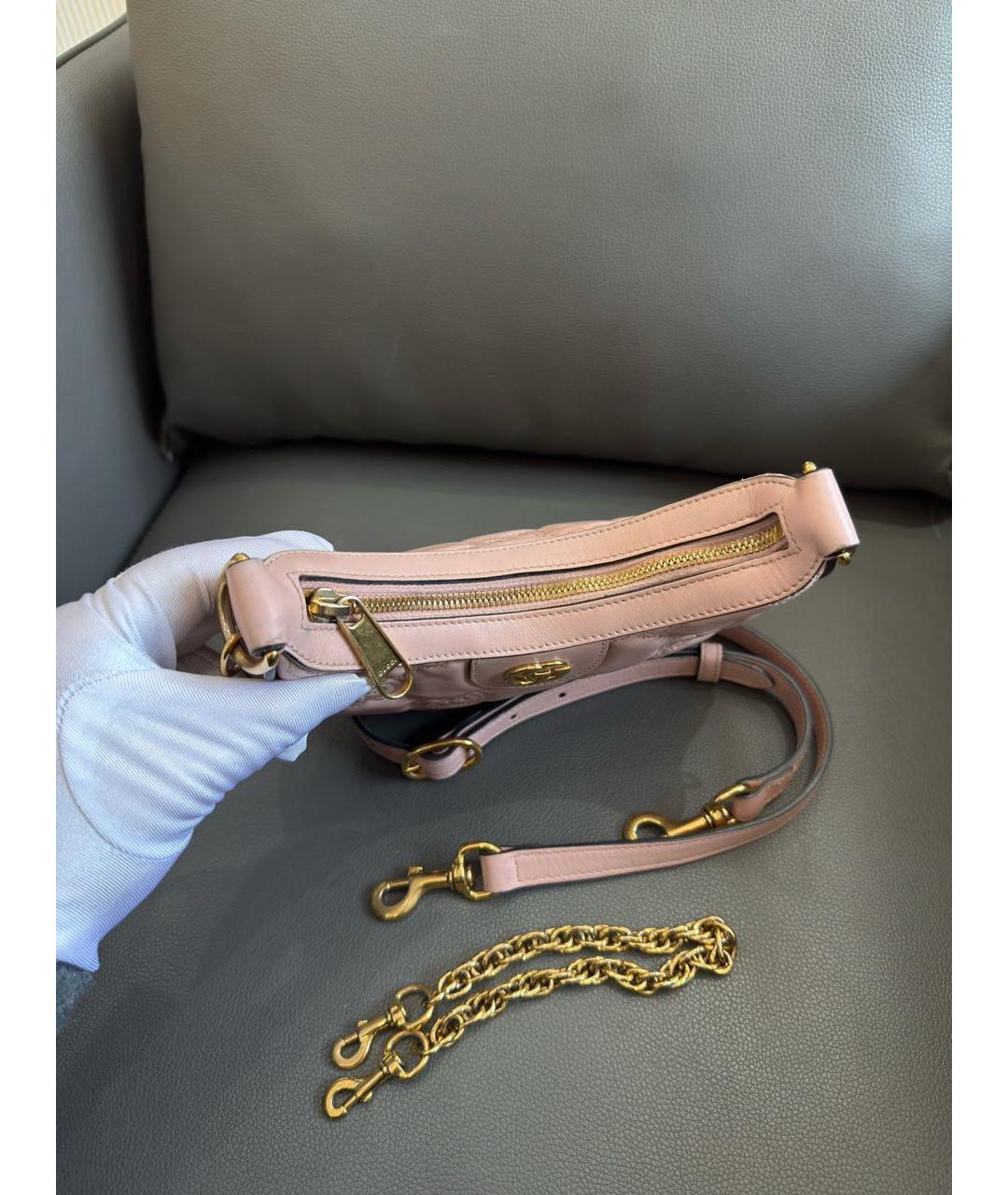 GUCCI Розовая кожаная сумка через плечо, фото 6