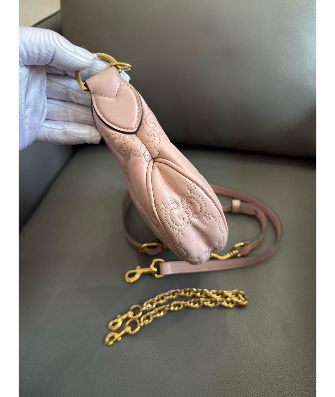 GUCCI Розовая кожаная сумка через плечо, фото 4