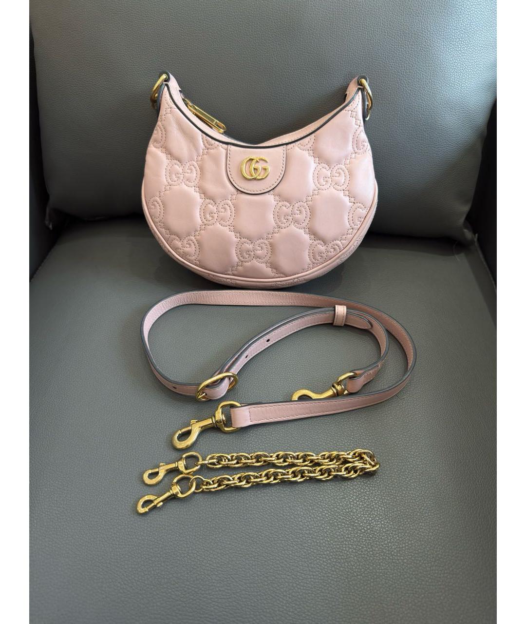 GUCCI Розовая кожаная сумка через плечо, фото 7