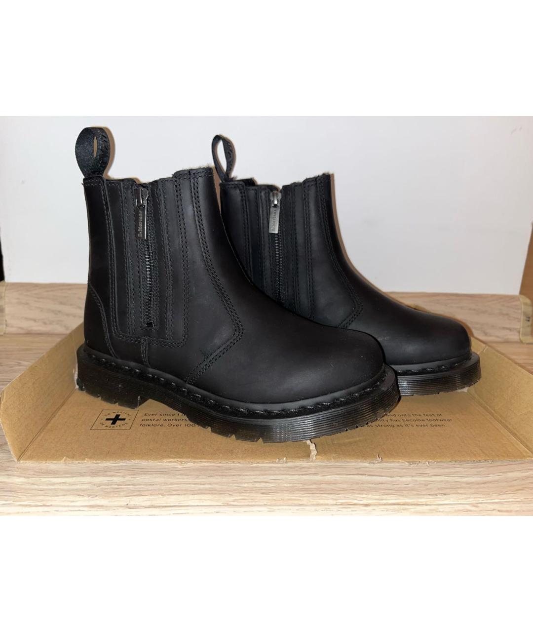 DR. MARTENS Черные кожаные полусапоги, фото 2