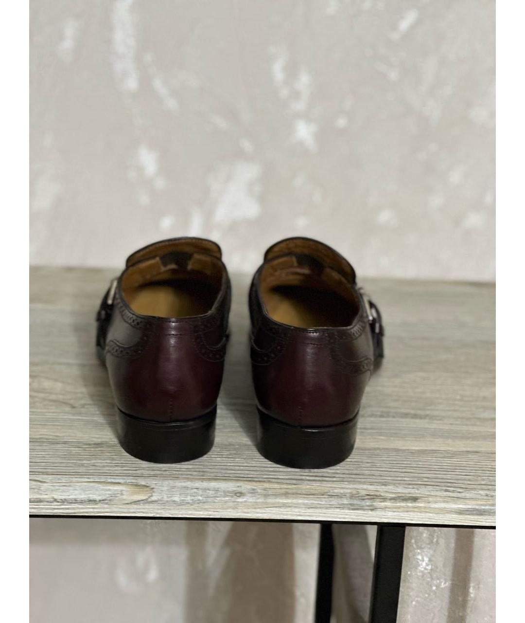 RALPH LAUREN Бордовые кожаные лоферы, фото 4